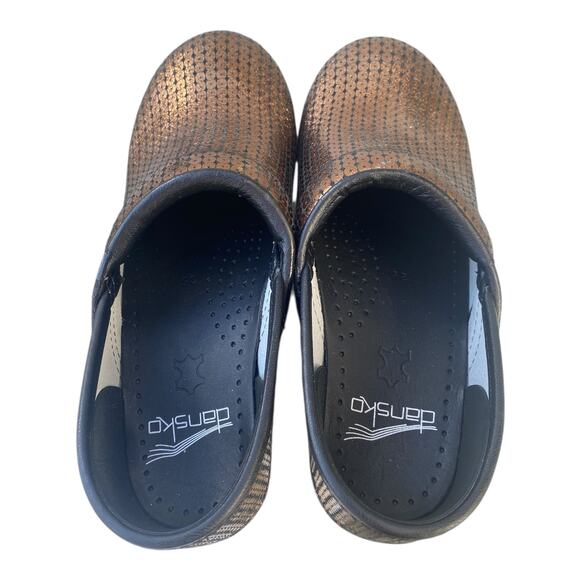 Dansko Professional Clogs EU 35 US 5 Copper Woven Metallic Nurse Comfort Slip On - Picture 12 of 16